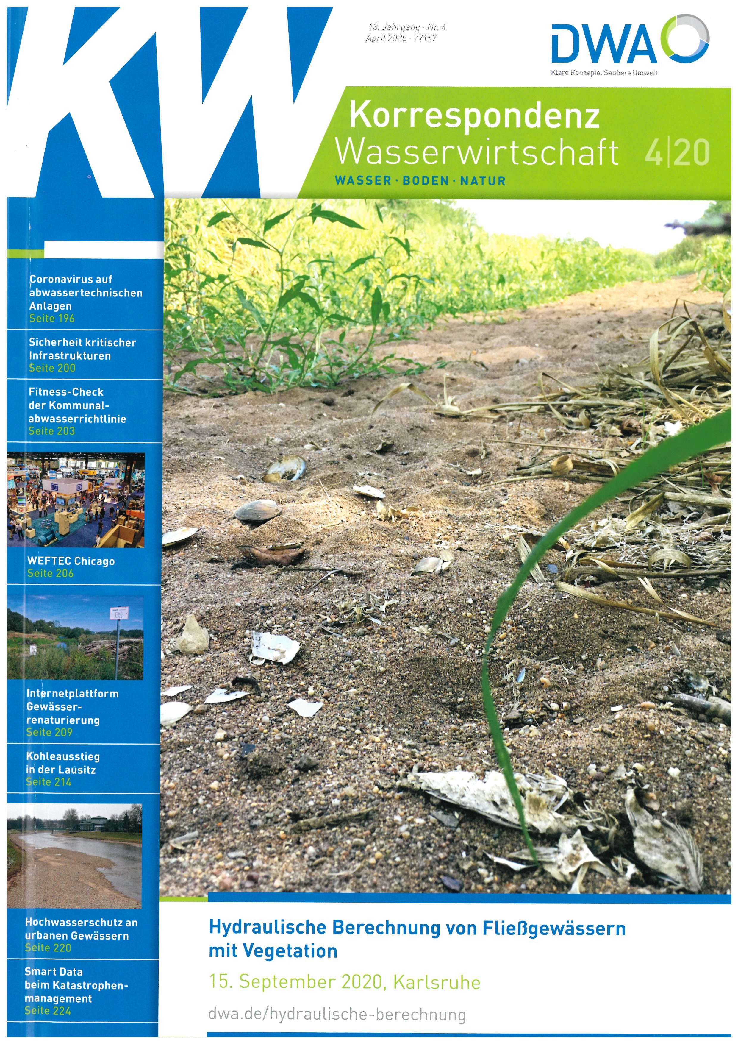 Cover der Zeitschrift Korrespondenz Wasserwirtschaft 4/2020
