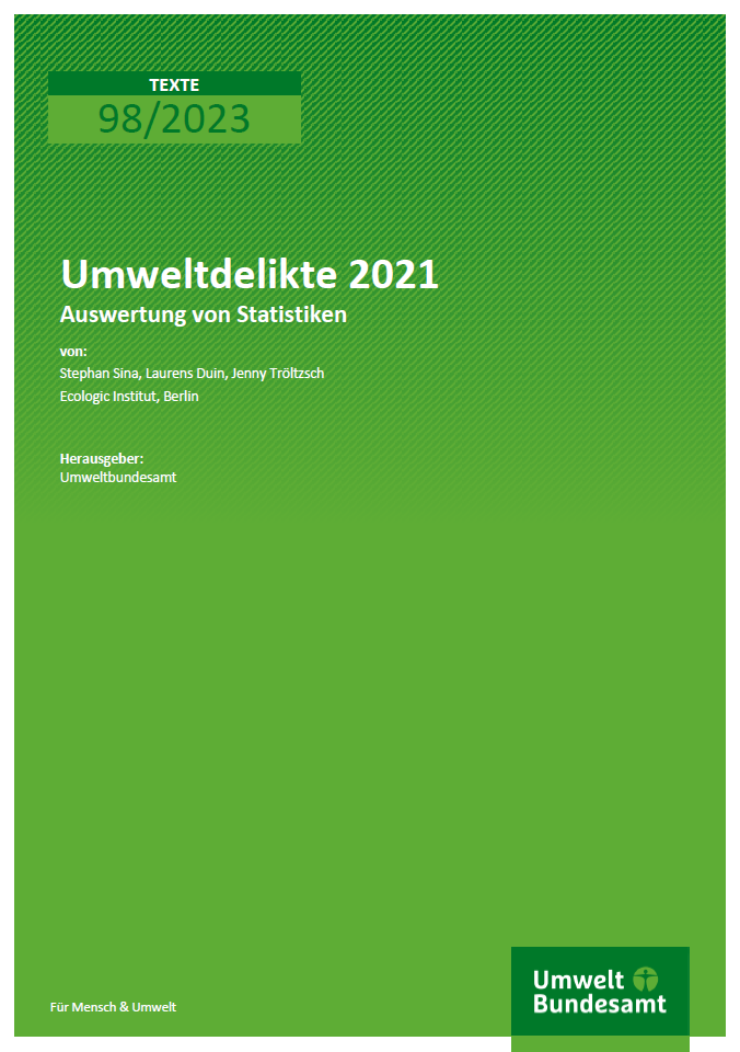 Cover of the report "Umweltdelikte 2021"