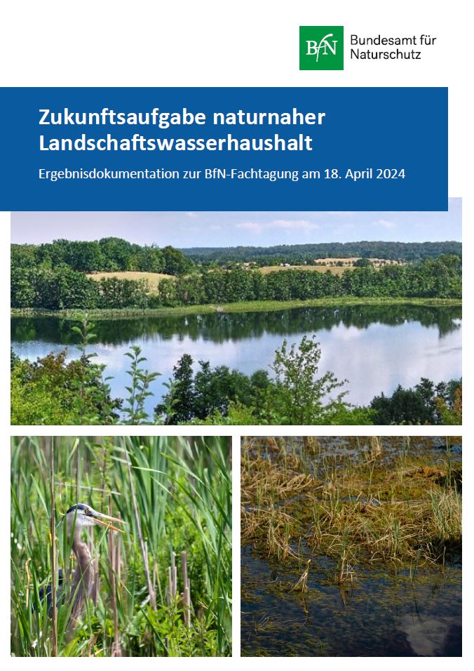 Cover of the conference documentation "Zukunftsaufgabe naturnaher Landschaftswasserhaushalt"