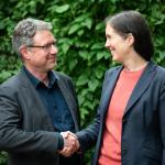 Christoph Heinrich and Dr. Camilla Bausch, new director and outgoing director of Ecologic Institute, 2024